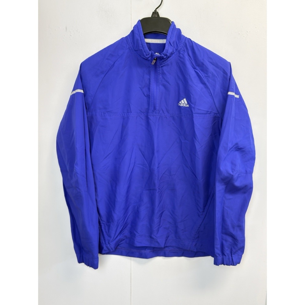 Adidas Women's S 1/4 Zip Pullover Polyester Blue  Running Windbreaker Climaproof